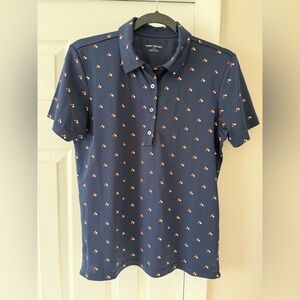 Tory Sport Retro Print Tech Pique Polo size M